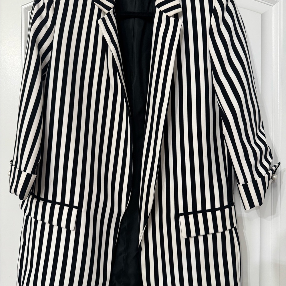 Zara Basic black and white blazer